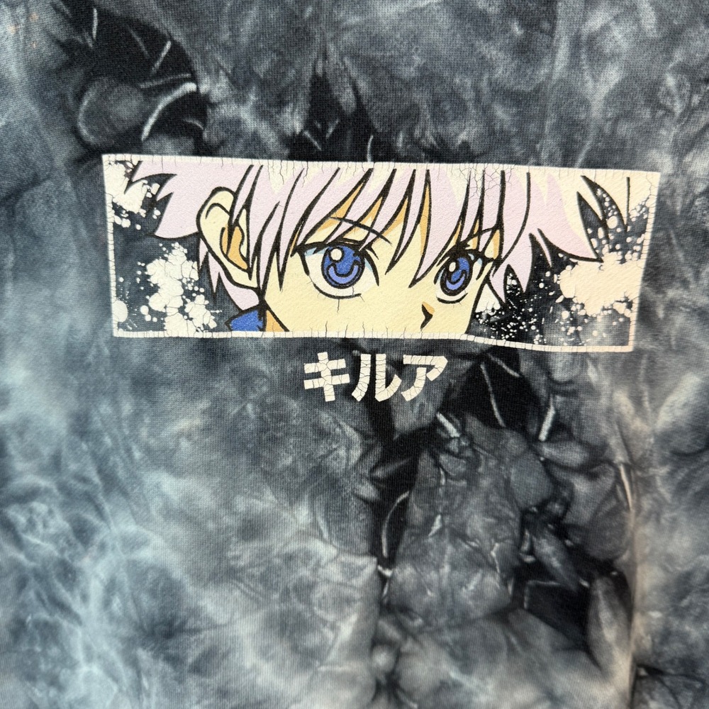 Hypland Hunter x Hunter Hoodie Men XL Grey Tie Dye Killua Zoldyck Anime IND4000C